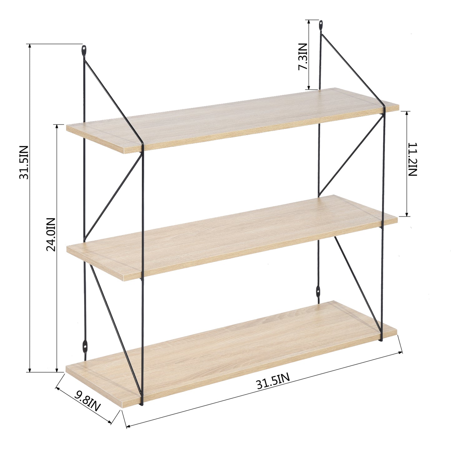 Floating Wall Shelves Decorative 3-Shelf Terzo