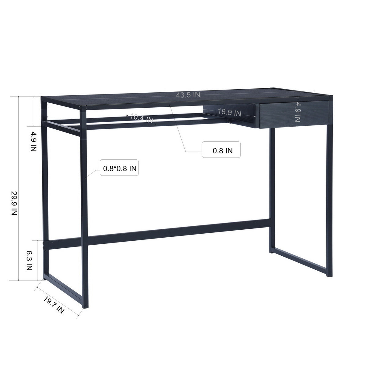 Computer Desk Simple Writing Office Table with Drawer Teund