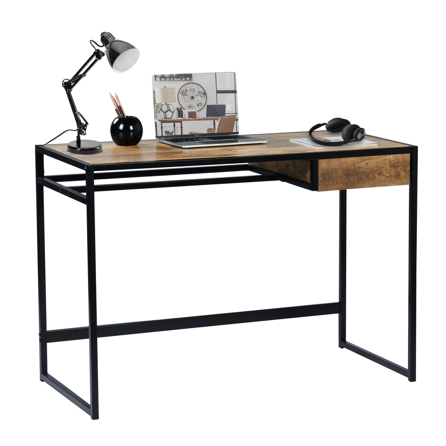 Computer Desk Simple Writing Office Table with Drawer Teund