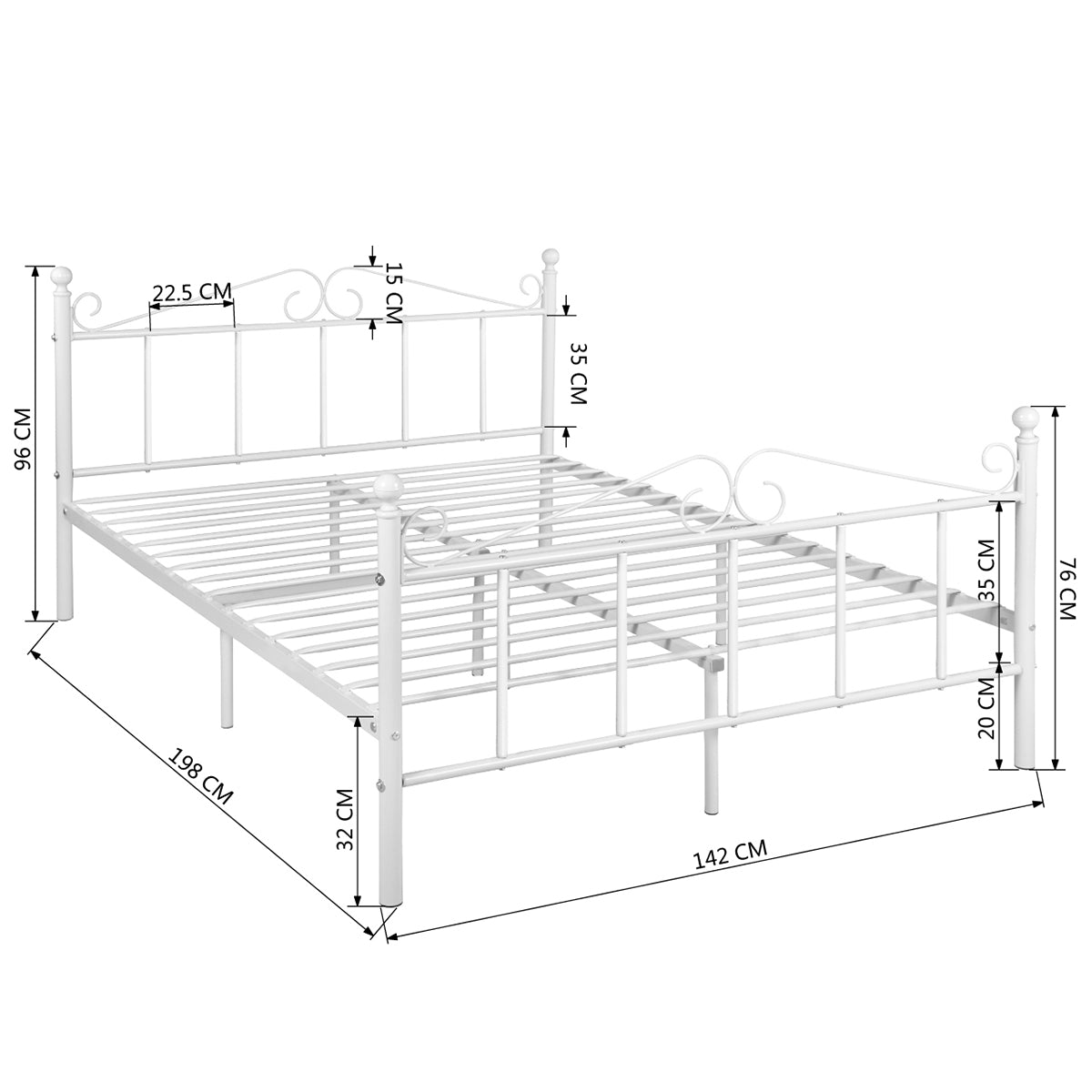 Double Bed Metal Bed Frame Tiki