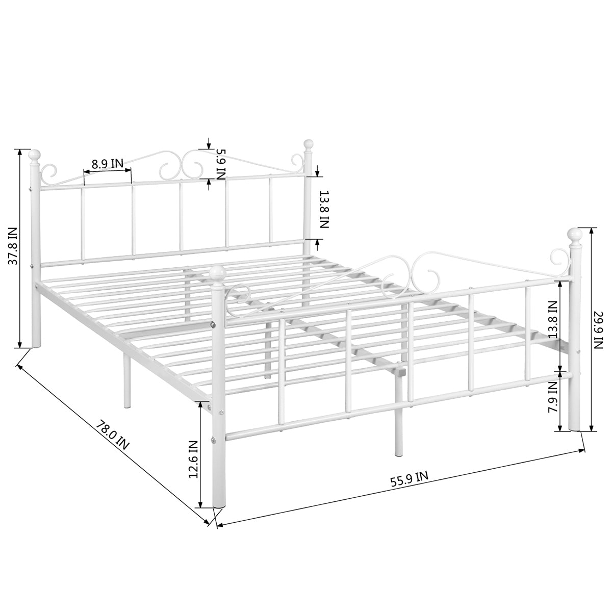 Double Bed Metal Bed Frame Tiki