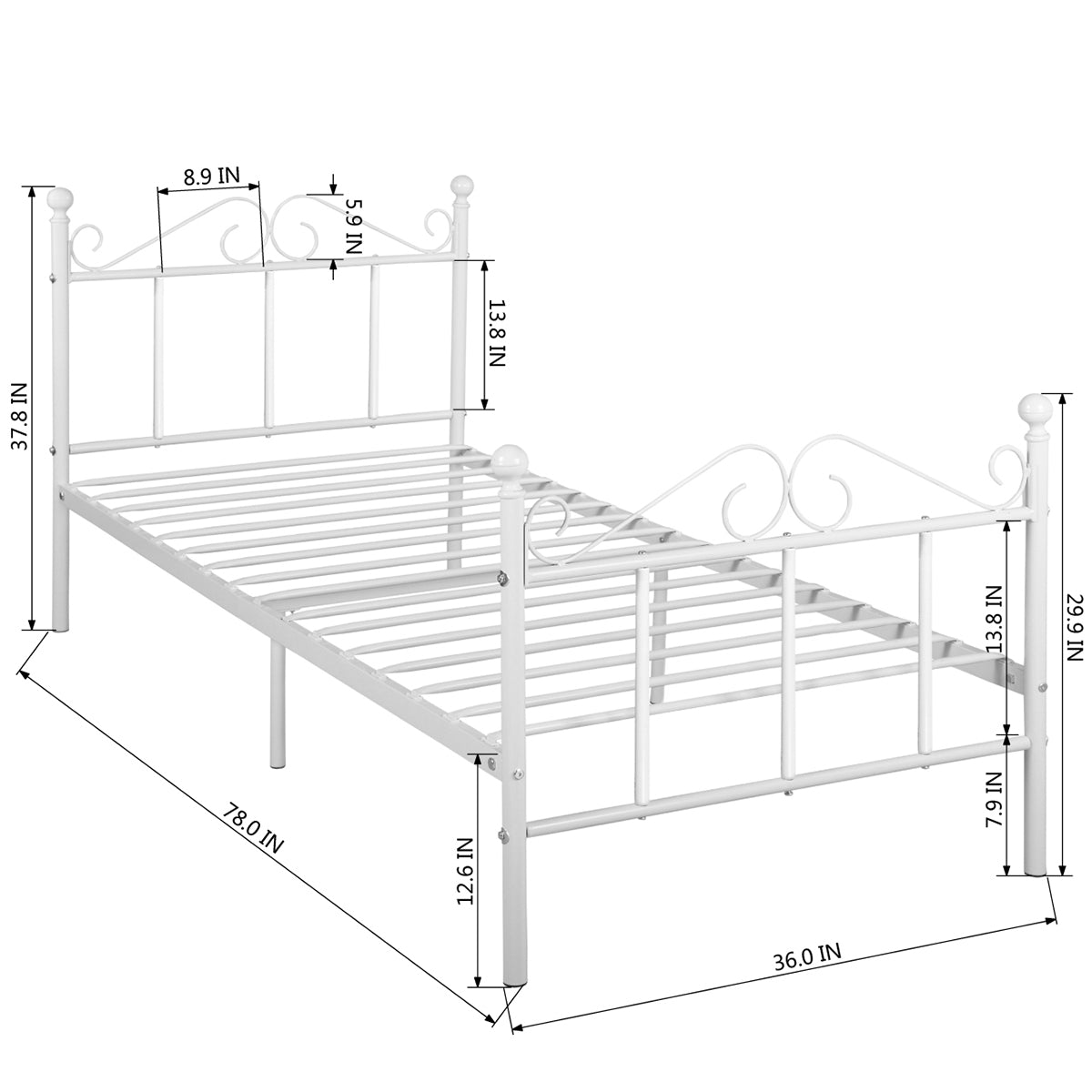 Single Bed Metal Bed Frame Tiki