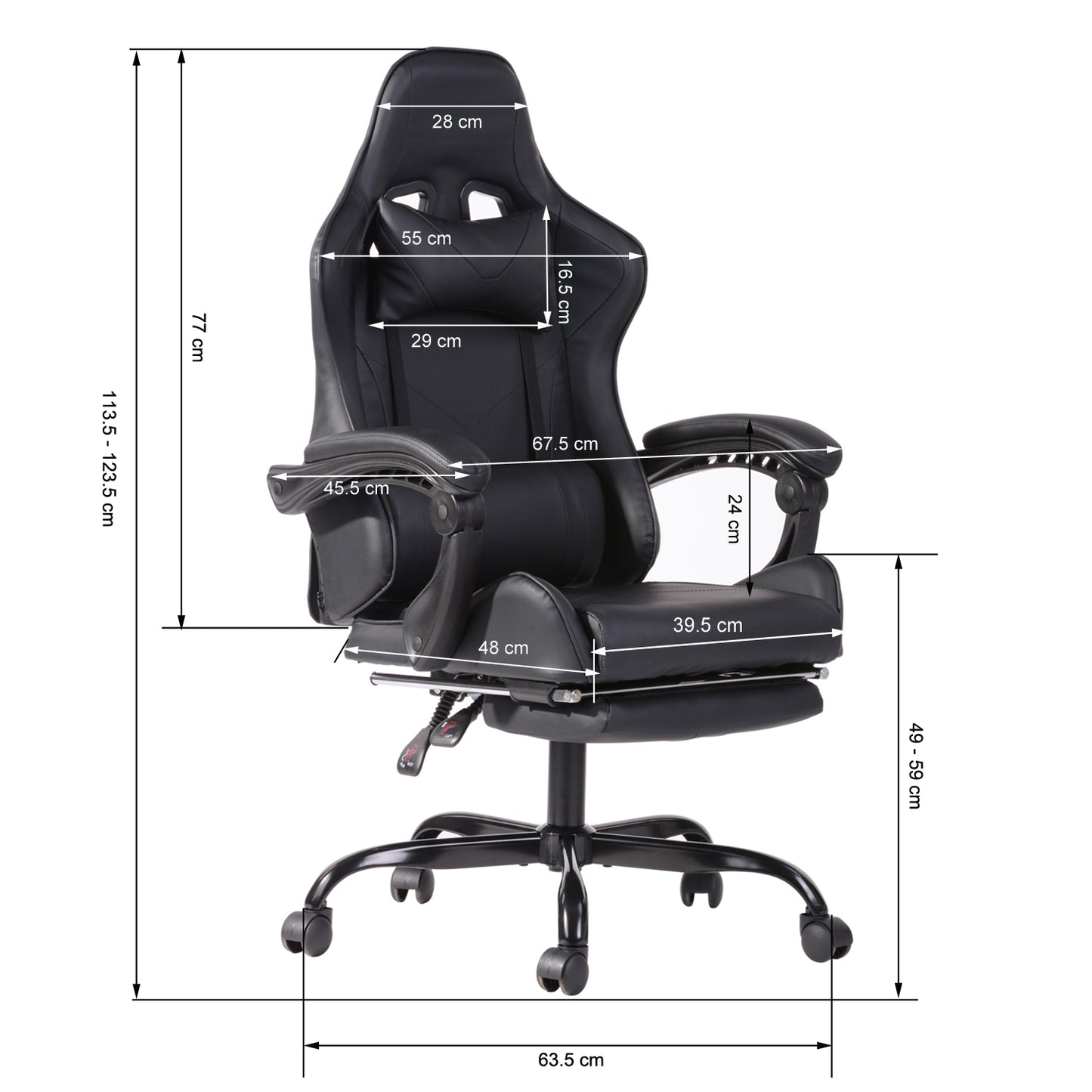 Gaming Chair Racing Office Chair Recliner Swivel Rocker with Headrest and Lumbar Pillow Todd