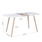 Modern Large Dining Table Rectangular Shape Wooden Legs Trumpet