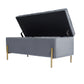Storage Ottoman Bench Velvet Upholstered Footrest Stool Tudor