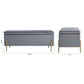 Storage Ottoman Bench Velvet Upholstered Footrest Stool Tudor