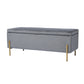 Storage Ottoman Bench Velvet Upholstered Footrest Stool Tudor