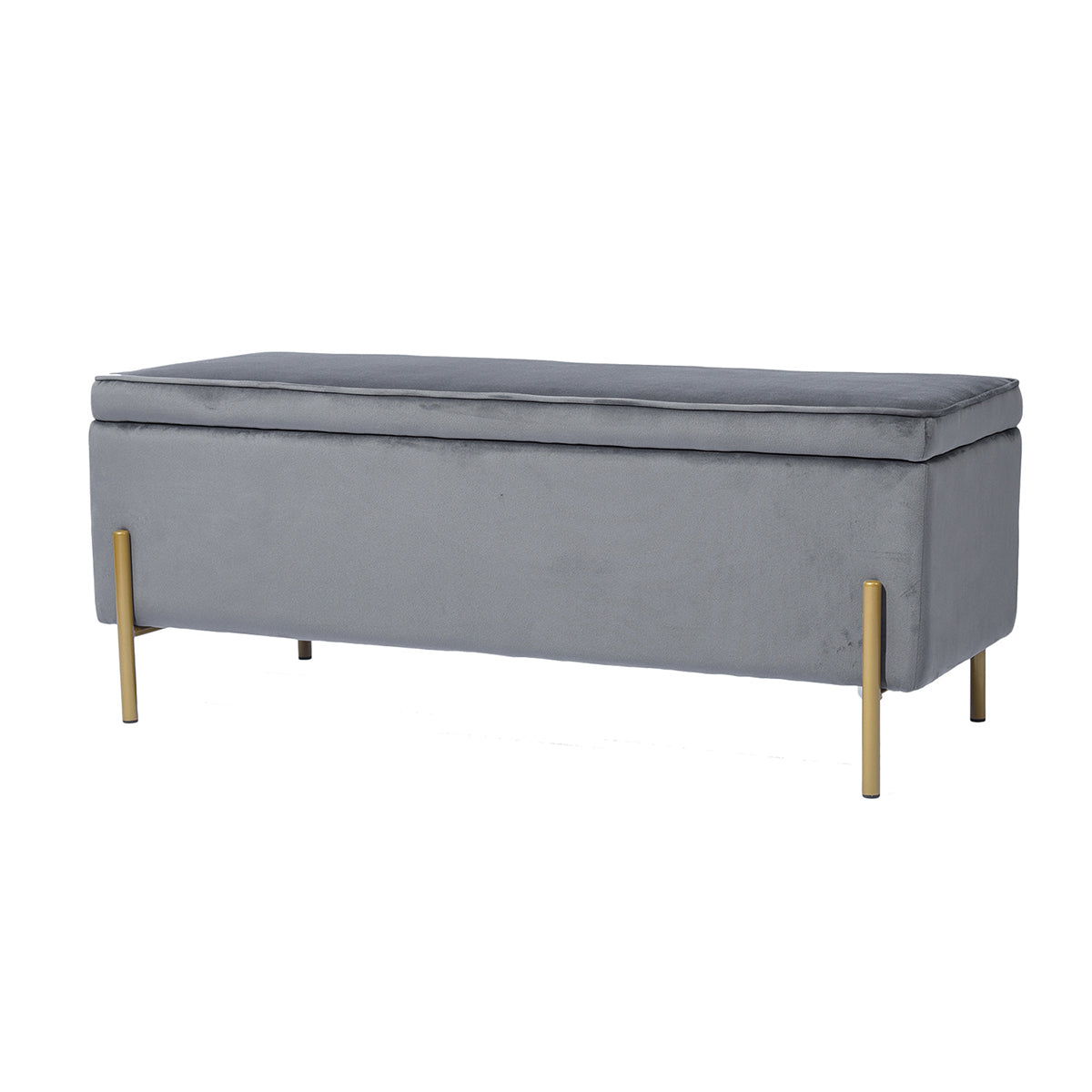 Storage Ottoman Bench Velvet Upholstered Footrest Stool Tudor