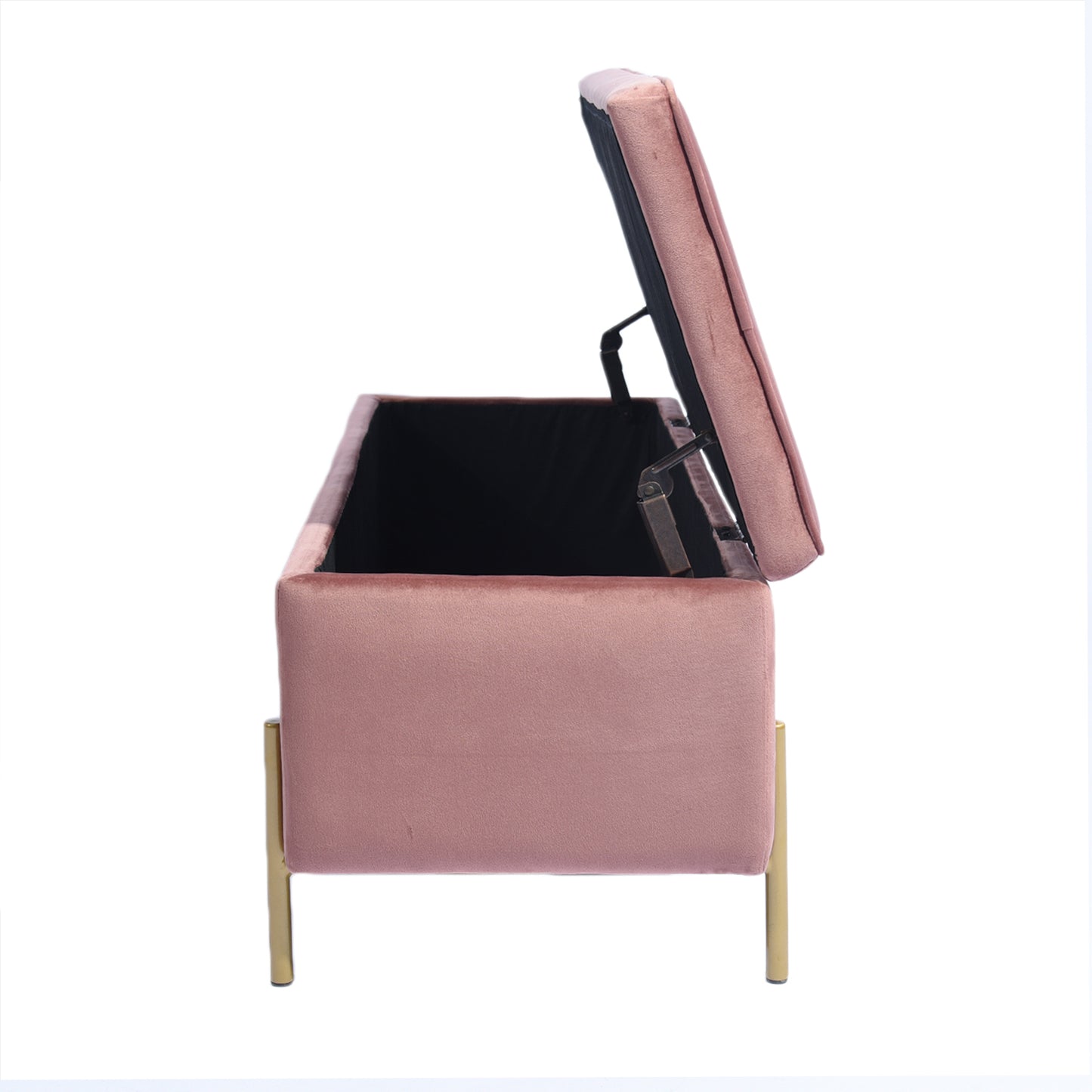 Storage Ottoman Bench Velvet Upholstered Footrest Stool Tudor