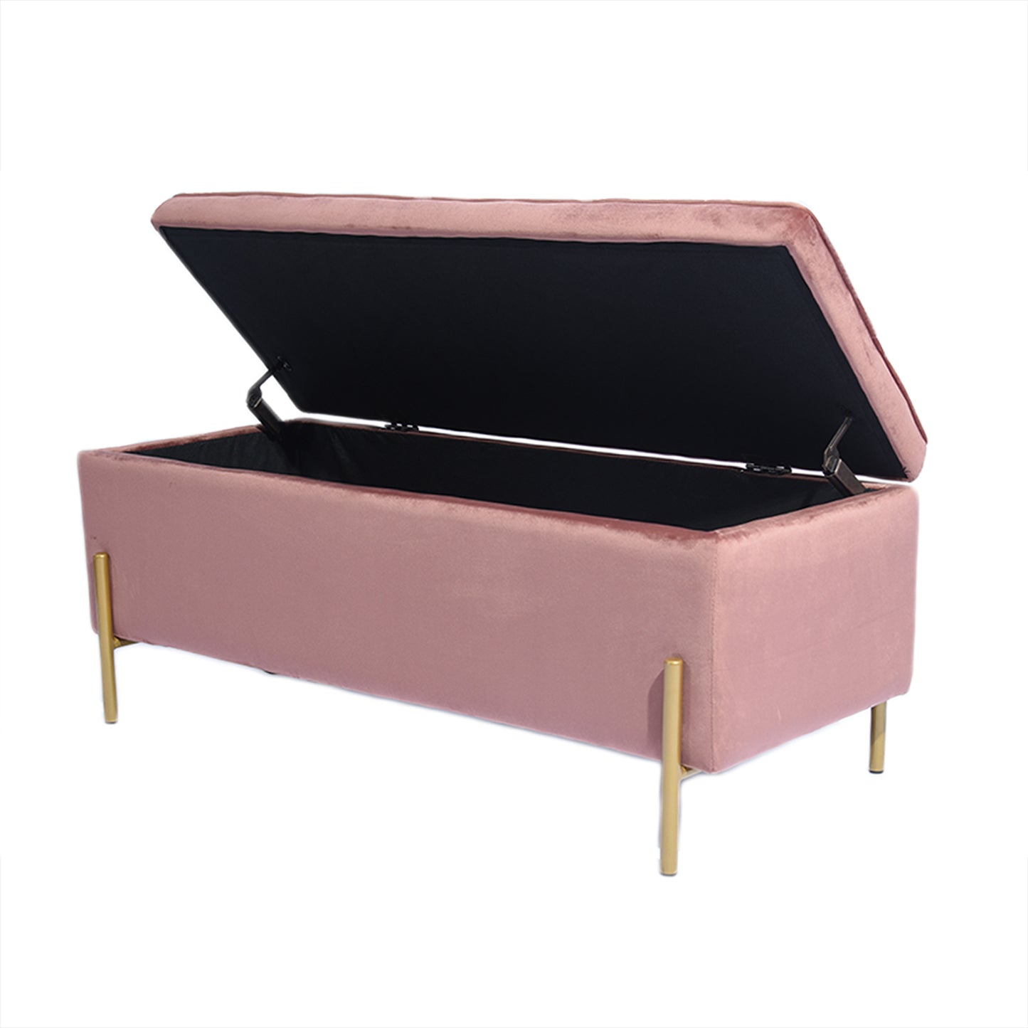 Storage Ottoman Bench Velvet Upholstered Footrest Stool Tudor