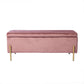 Storage Ottoman Bench Velvet Upholstered Footrest Stool Tudor