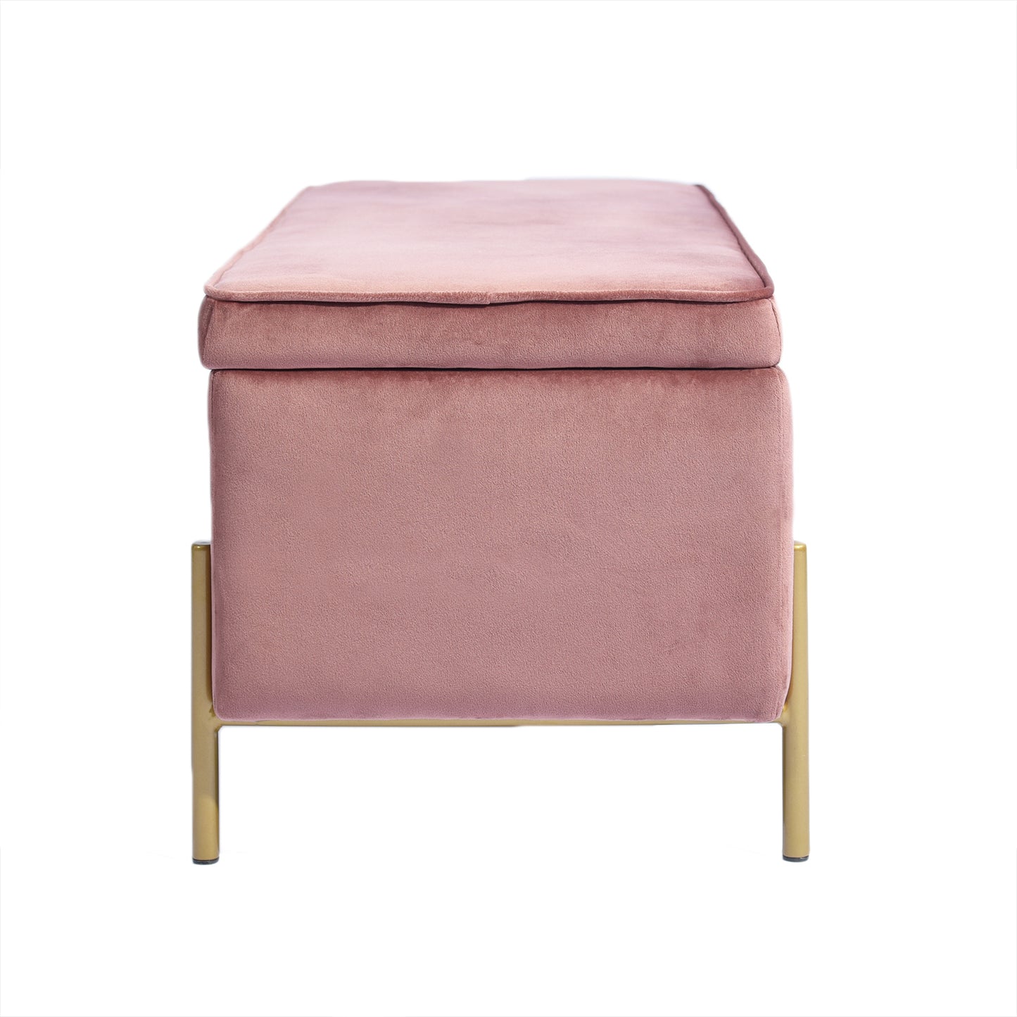Storage Ottoman Bench Velvet Upholstered Footrest Stool Tudor