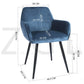 Dining Chairs Velvet Upholstered Metal Legs with Armrest Lyanco