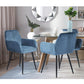 Dining Chairs Velvet Upholstered Metal Legs with Armrest Lyanco