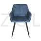 Dining Chairs Velvet Upholstered Metal Legs with Armrest Lyanco