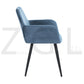 Dining Chairs Velvet Upholstered Metal Legs with Armrest Lyanco
