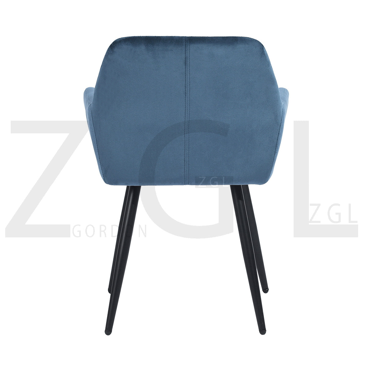 Dining Chairs Velvet Upholstered Metal Legs with Armrest Lyanco