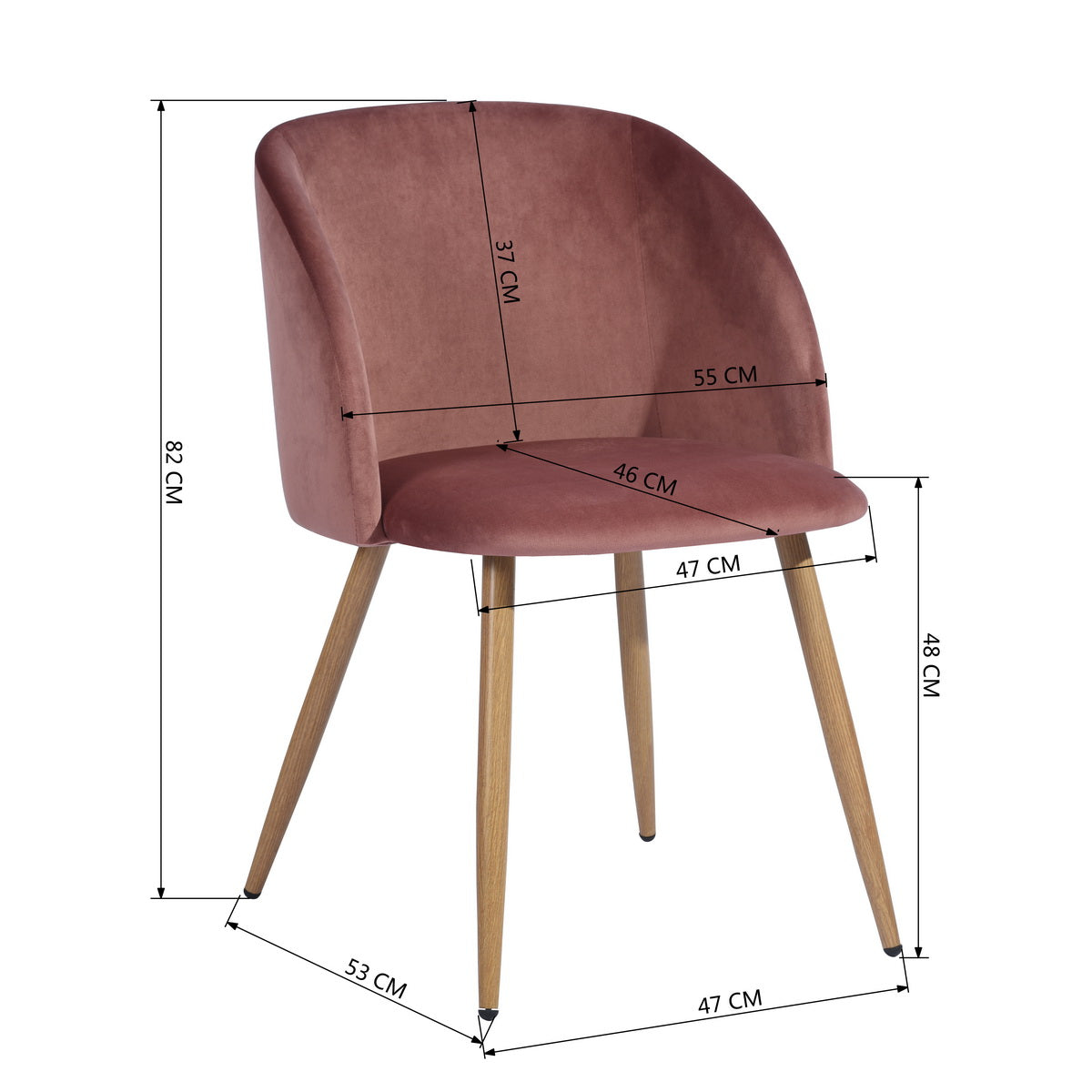 Dining Chairs Velvet Upholstered Metal Legs Ynez