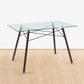 Modern Rectangular Glass Dining Table with Wooden Legs Zappa