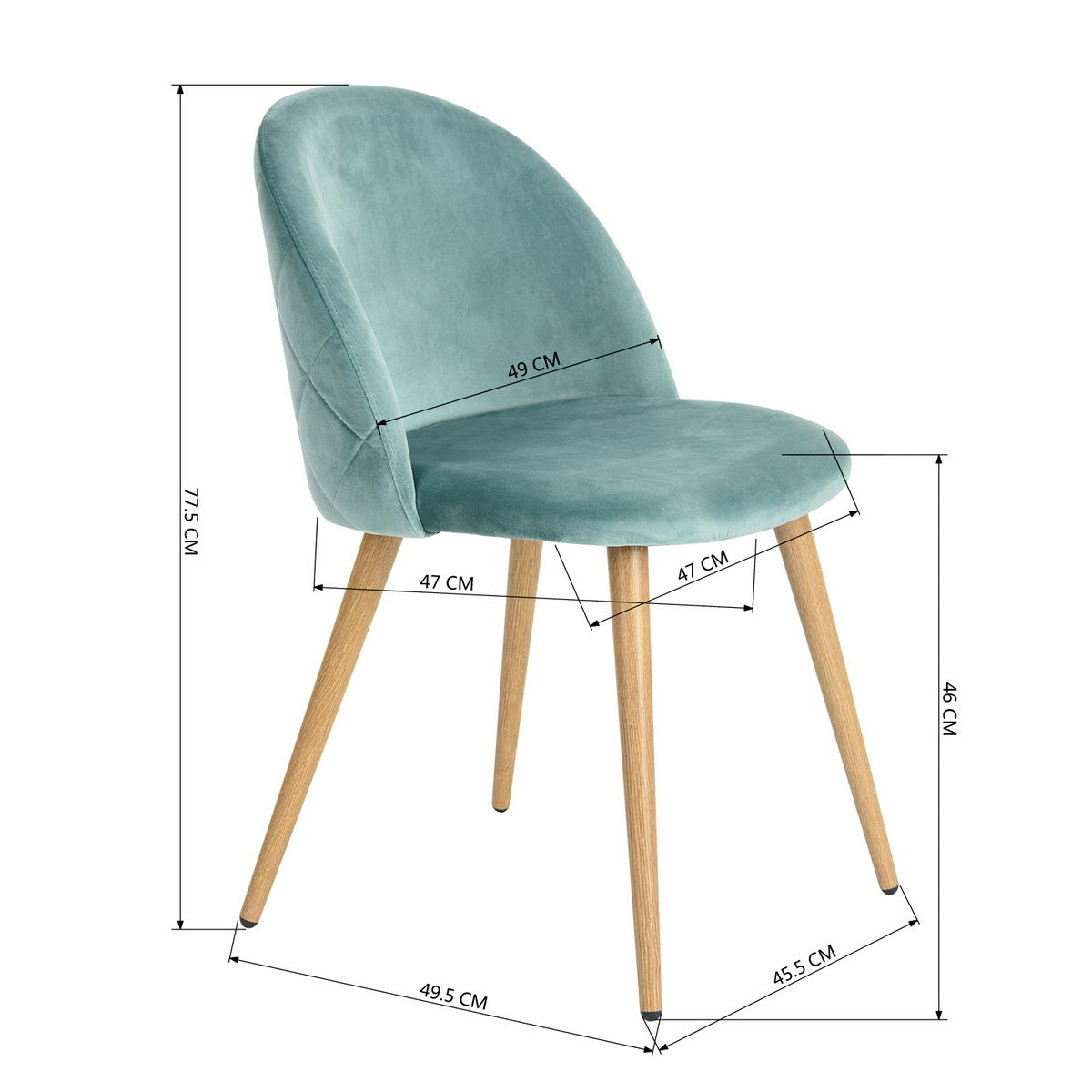 Dining Chairs Velvet Upholstered Metal Legs Kitchen Side Chair Zomba