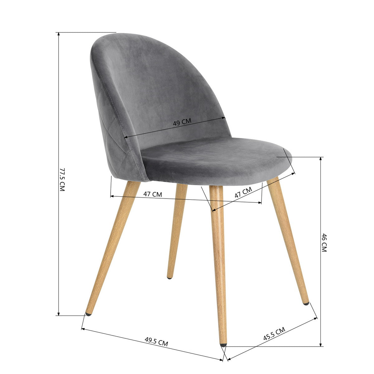 Dining Chairs Velvet Upholstered Metal Legs Kitchen Side Chair Zomba