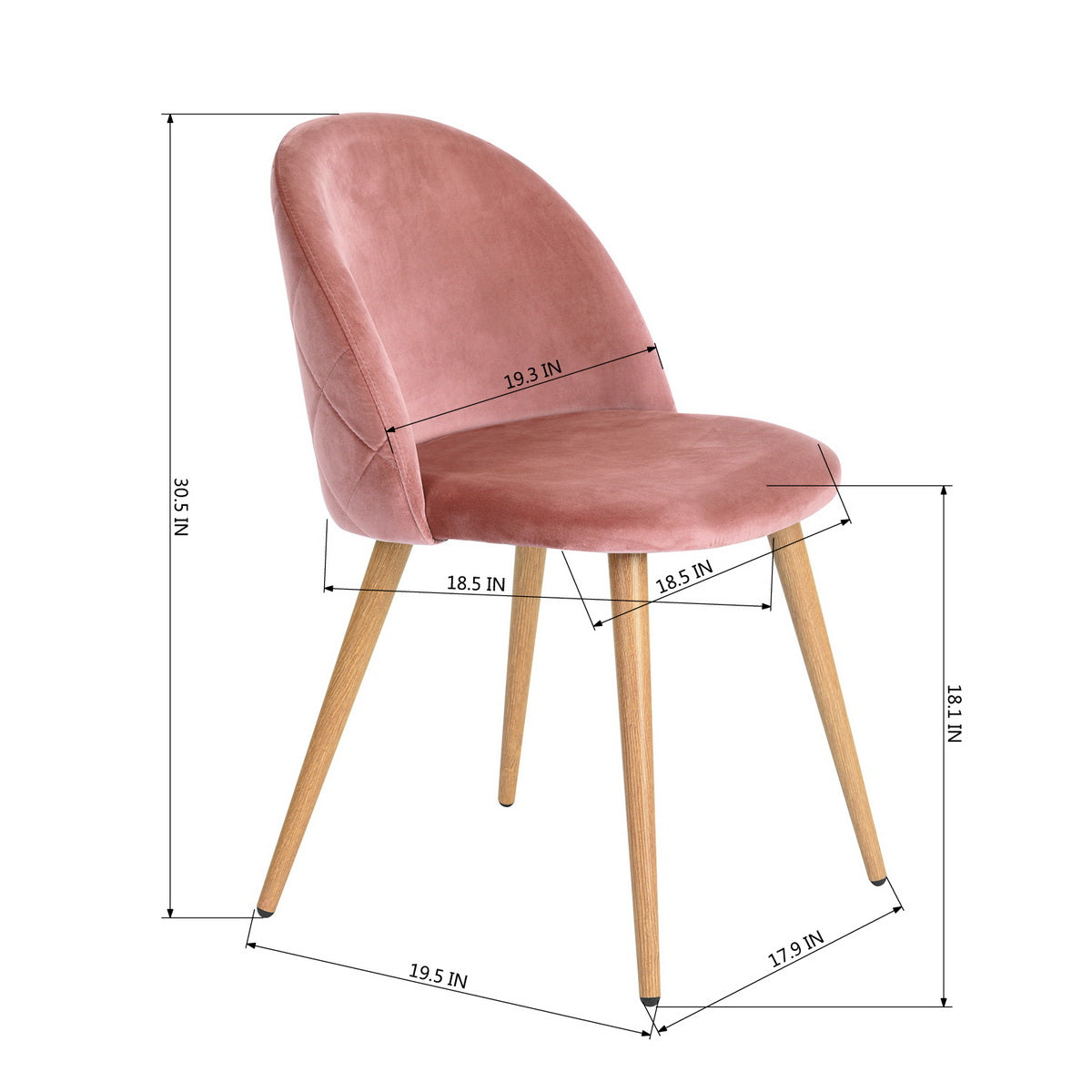 Dining Chairs Velvet Upholstered Metal Legs Kitchen Side Chair Zomba