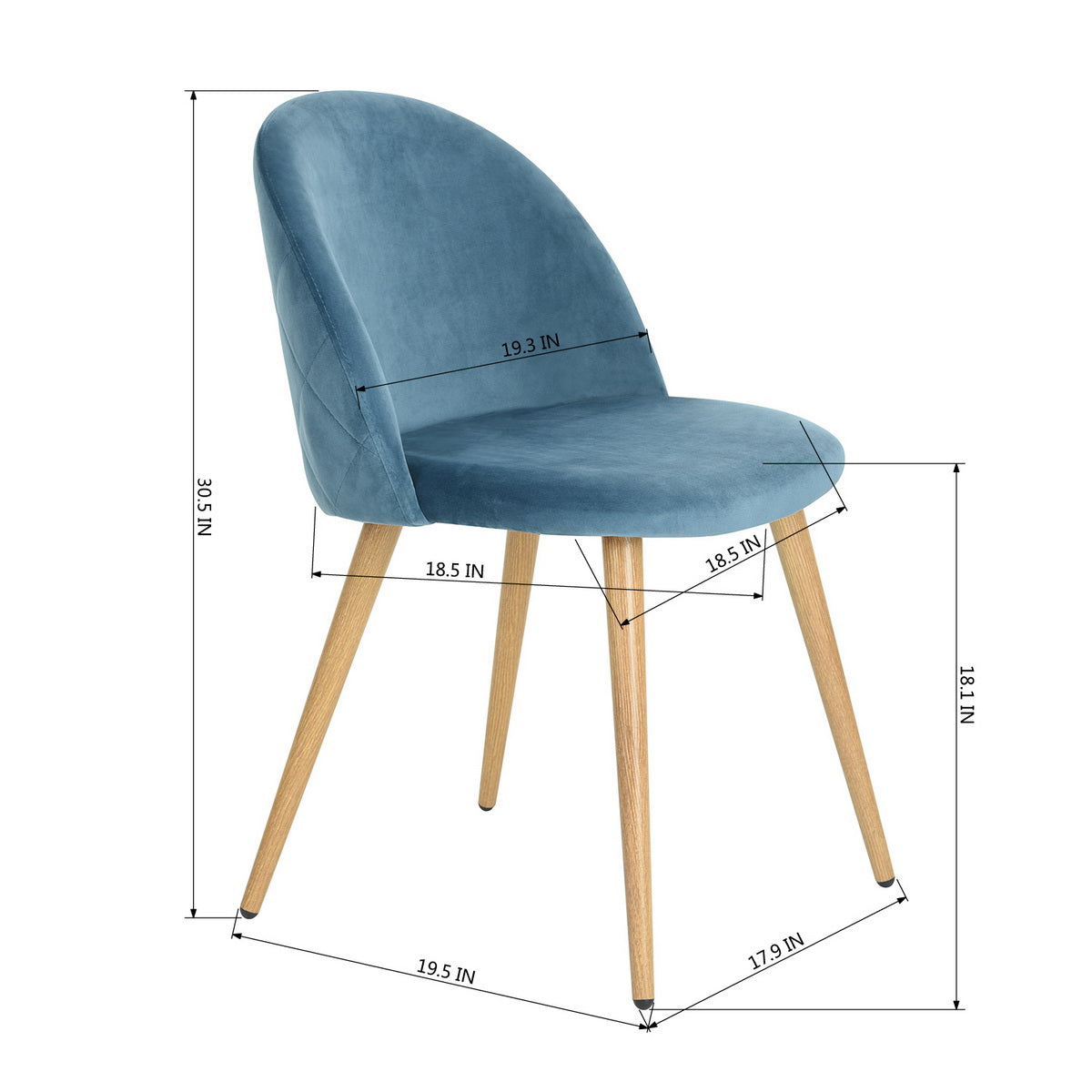 Dining Chairs Velvet Upholstered Metal Legs Kitchen Side Chair Zomba