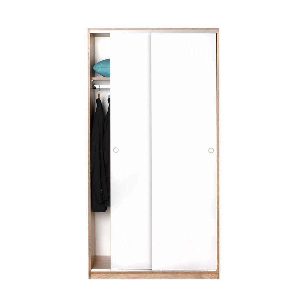 Wardrobe W/ Two Sliding Doors Sonoma & White SWD