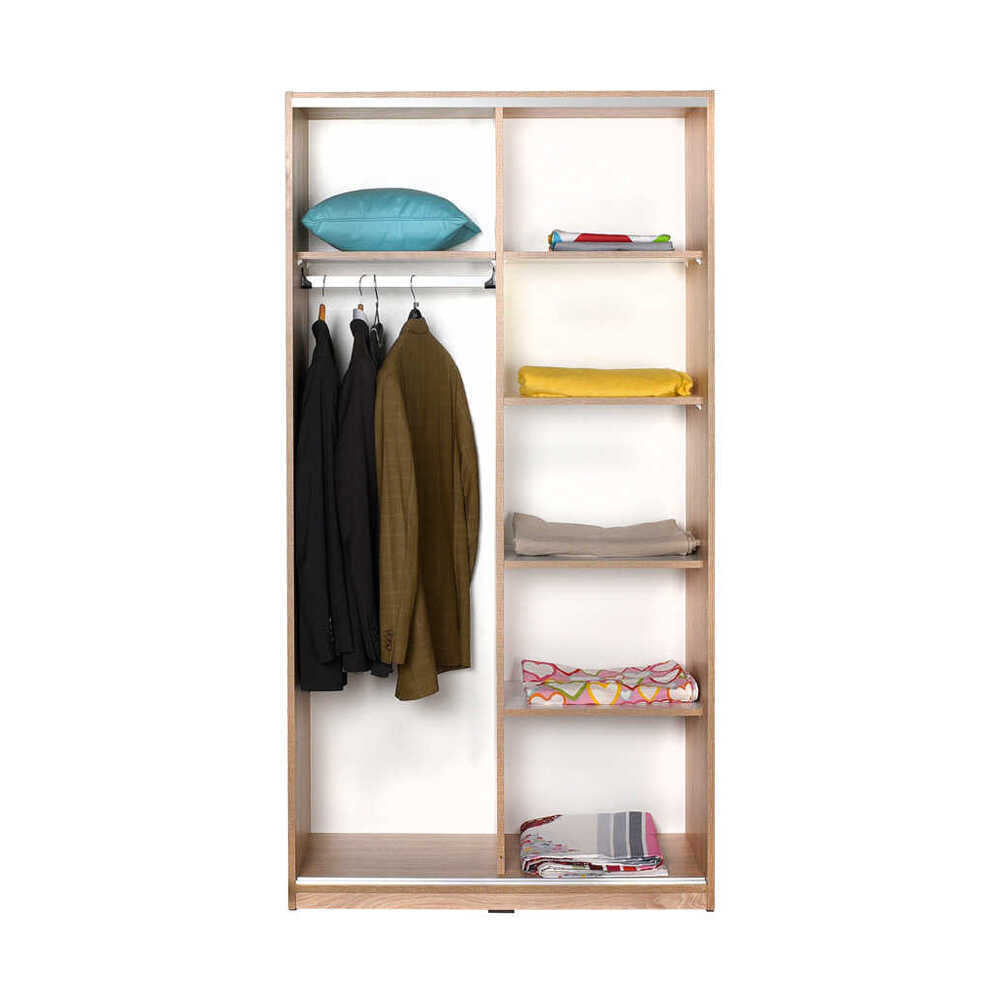 Wardrobe W/ Two Sliding Doors Sonoma & White SWD