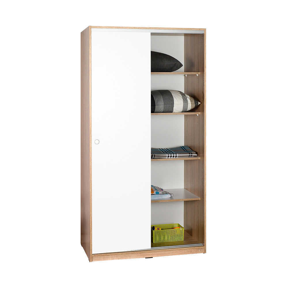 Wardrobe W/ Two Sliding Doors Sonoma & White SWD