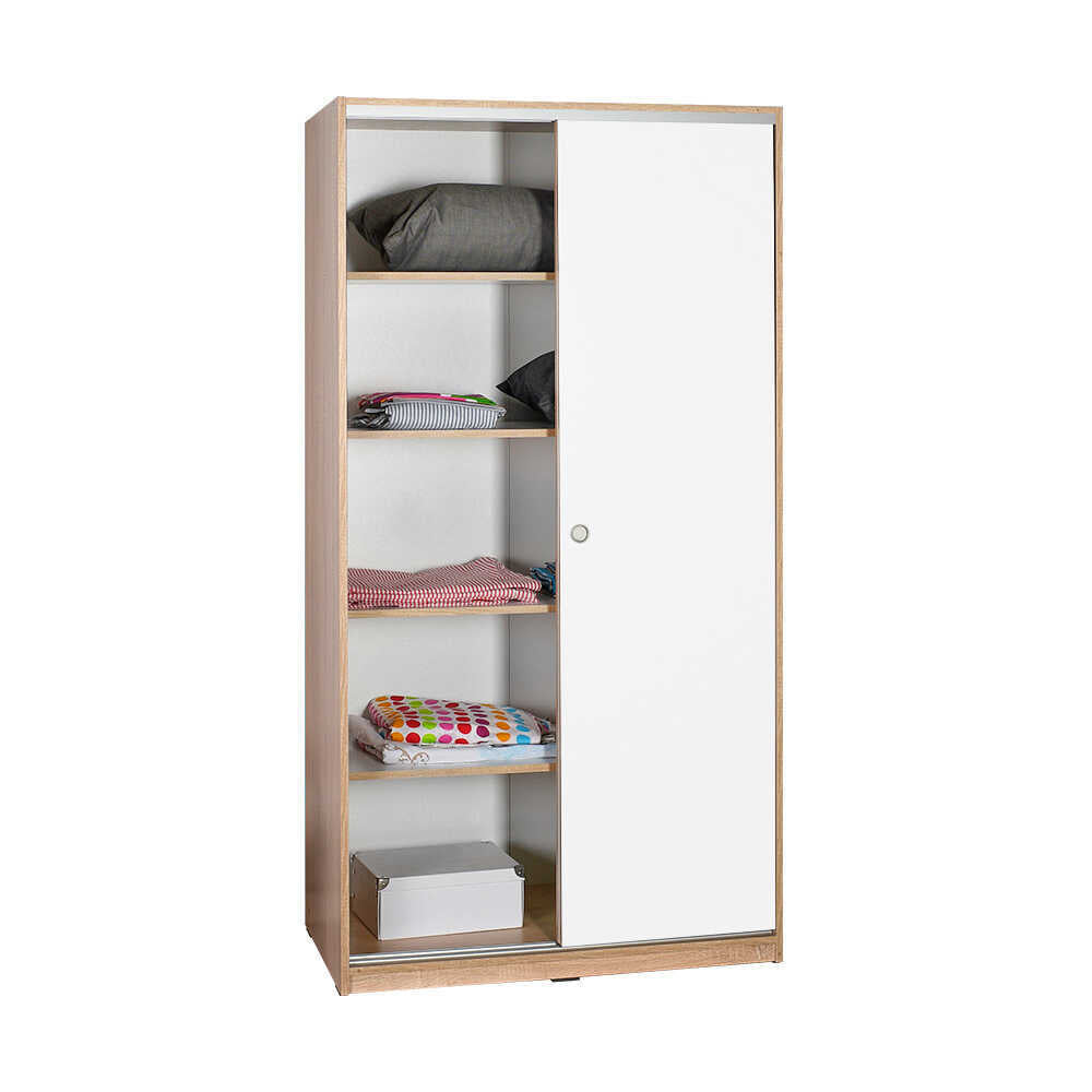 Wardrobe W/ Two Sliding Doors Sonoma & White SWD