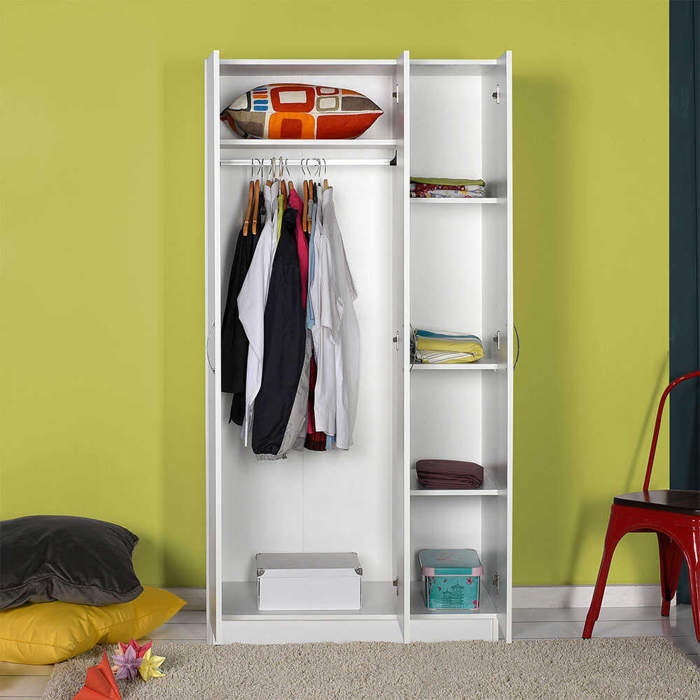 Bodrum Wardrobe W/ Three Doors White TPG
