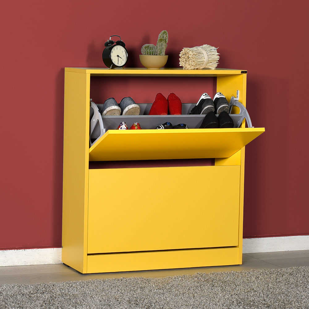 Shoe Cabinet W/ Two Section Yellow SHC