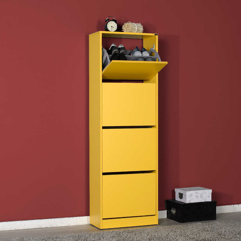 Shoe Cabinet W/ Four Section Yellow SHC