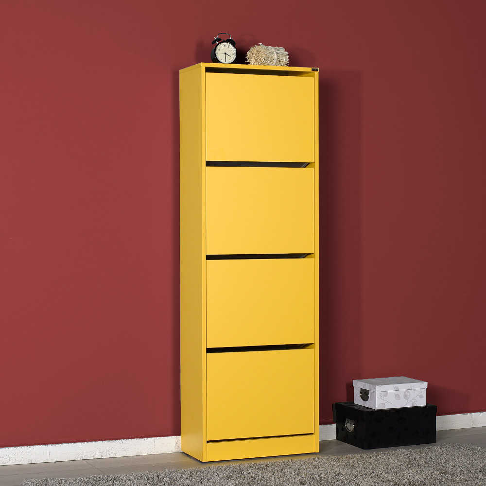 Shoe Cabinet W/ Four Section Yellow SHC