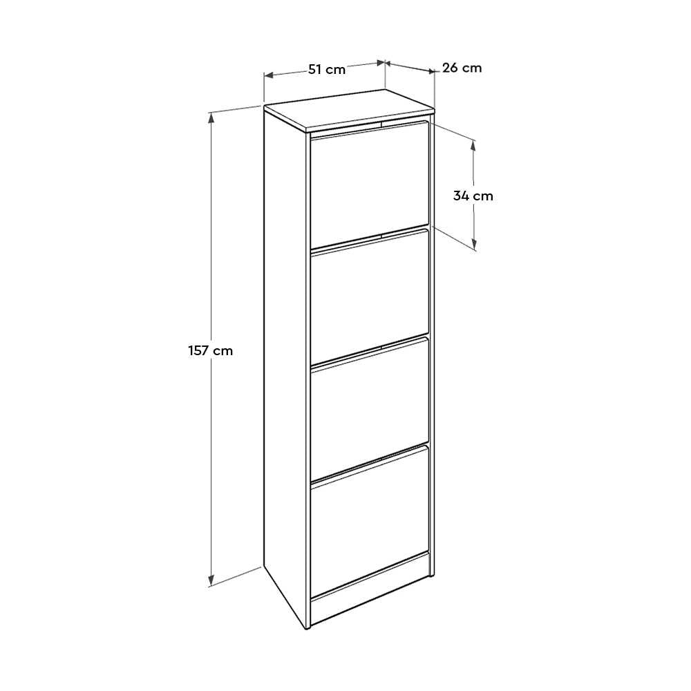 Shoe Cabinet W/ Four Section Purple SHC