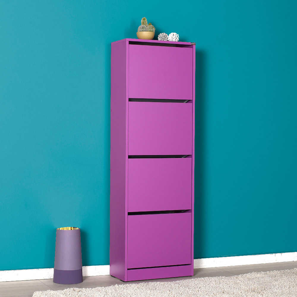 Shoe Cabinet W/ Four Section Purple SHC