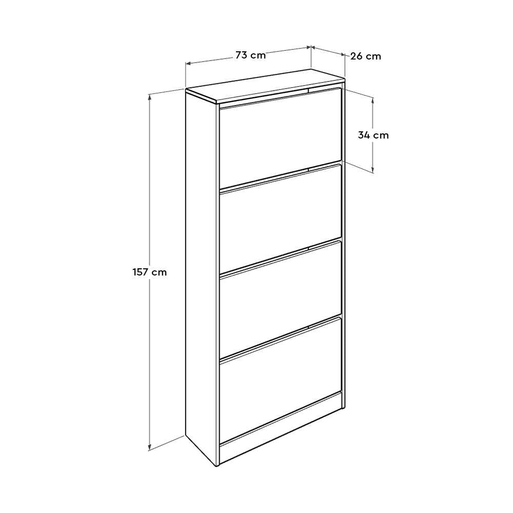 Shoe Cabinet W/ Four Section Purple SHC