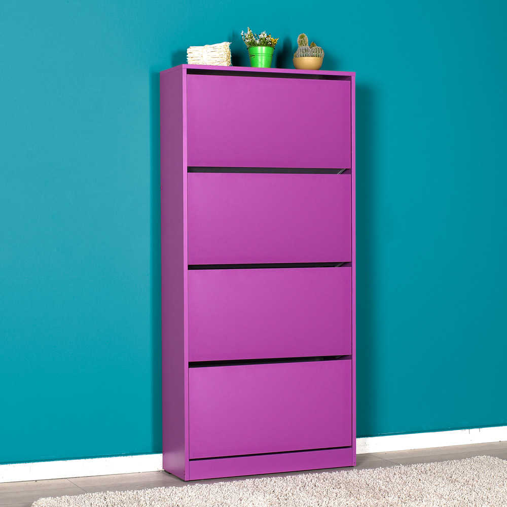Shoe Cabinet W/ Four Section Purple SHC