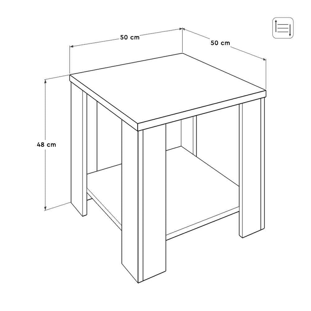 New Line Series Coffee Table W/ Adjustable Shelf Oslo Walnut SHP
