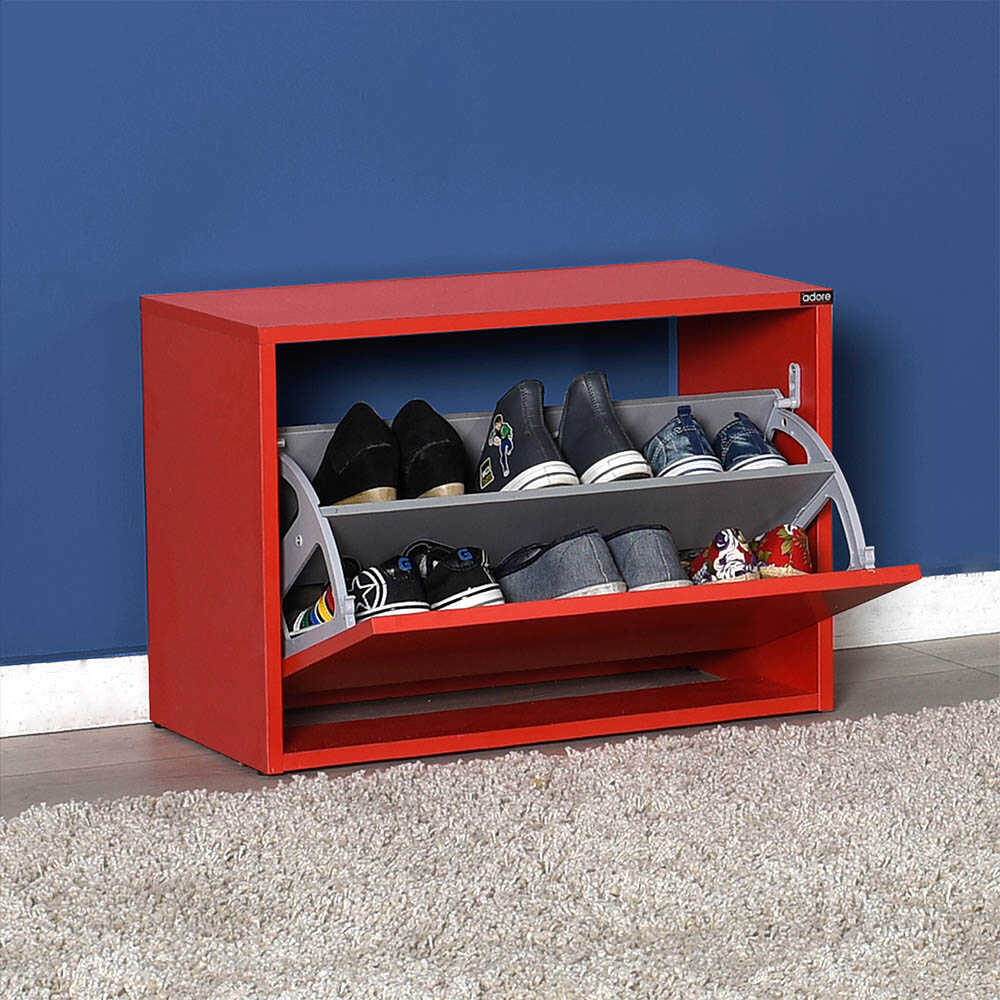 Shoe Cabinet W/ Shoe Storage Red SHC