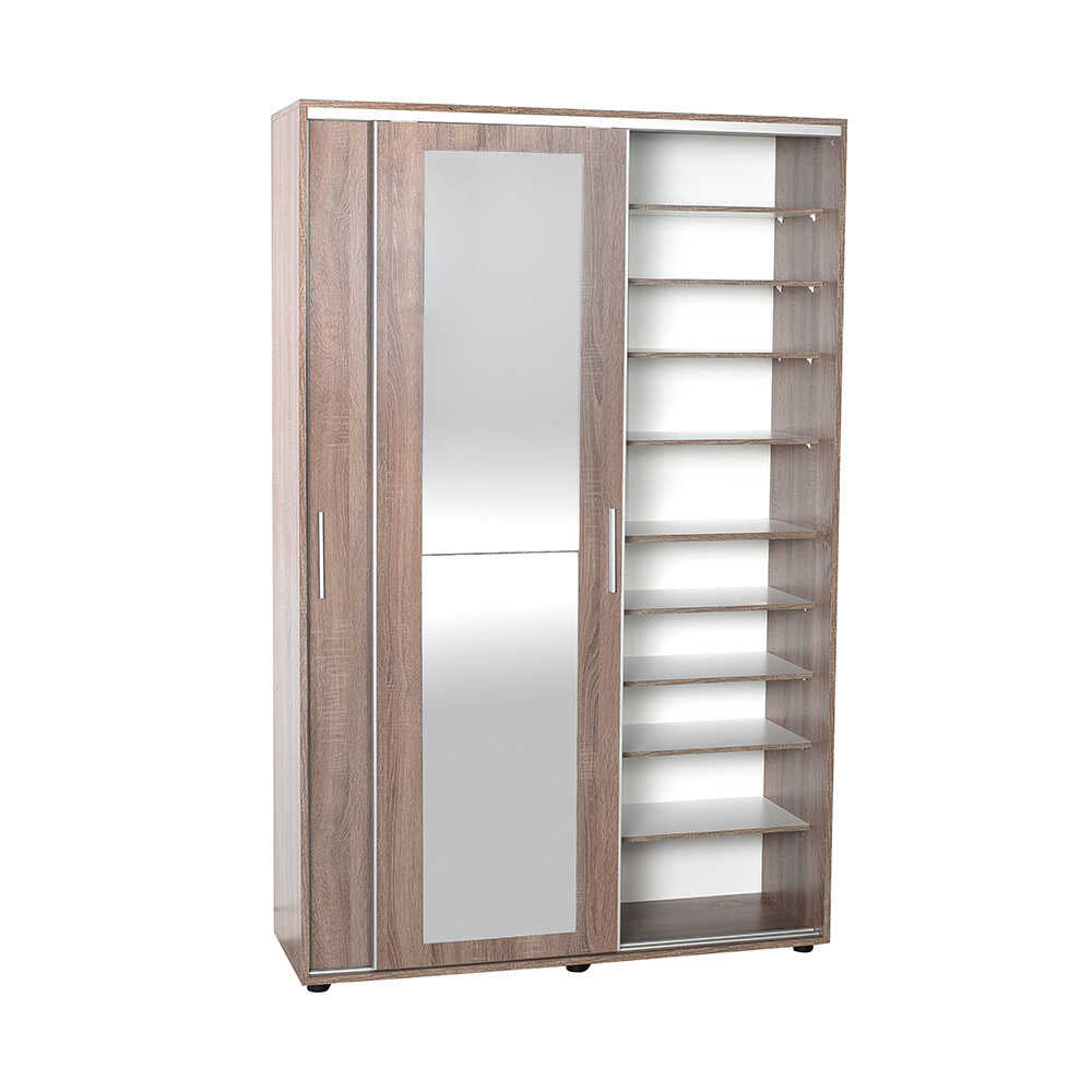 Hallstand & Shoe Cabinet W/ Sliding Doors & Mirror Latte PRT
