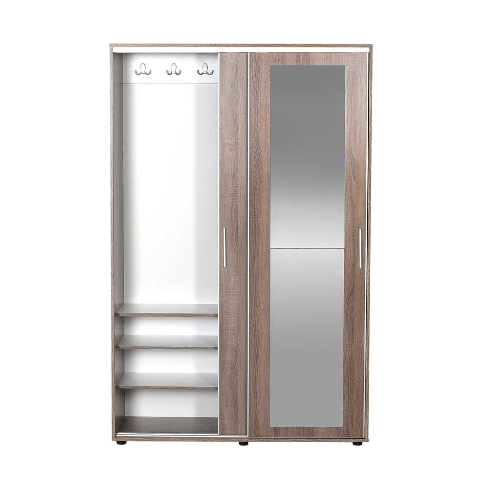 Hallstand & Shoe Cabinet W/ Sliding Doors & Mirror Latte PRT