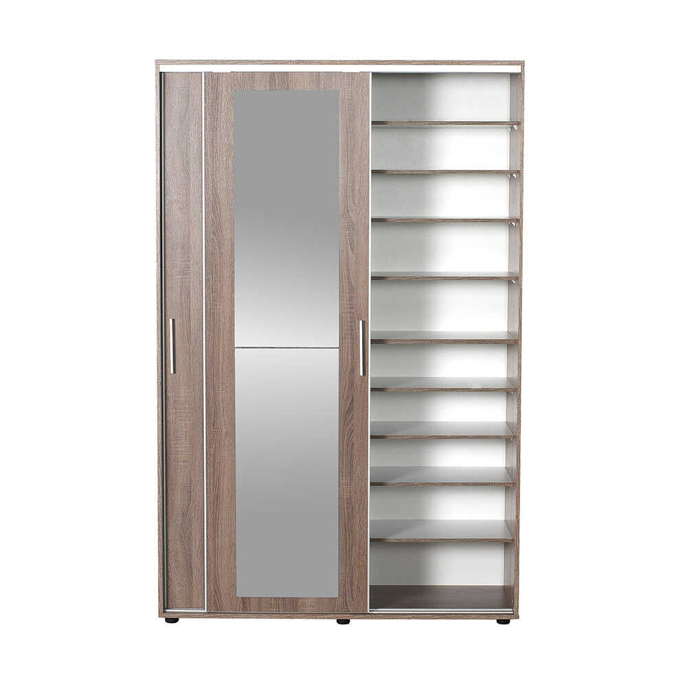 Hallstand & Shoe Cabinet W/ Sliding Doors & Mirror Latte PRT