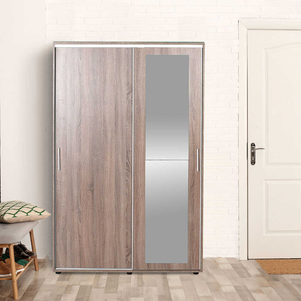 Hallstand & Shoe Cabinet W/ Sliding Doors & Mirror Latte PRT