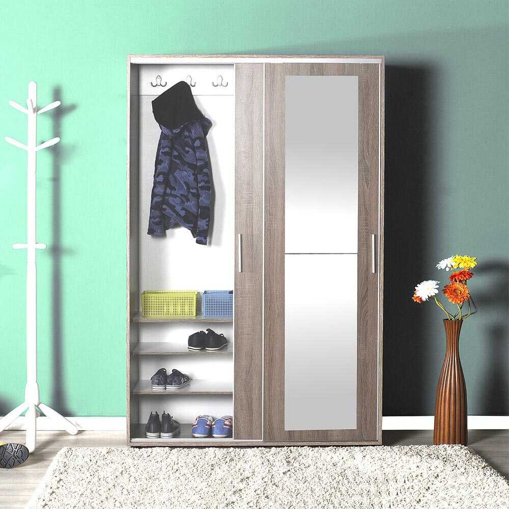 Hallstand & Shoe Cabinet W/ Sliding Doors & Mirror Latte PRT