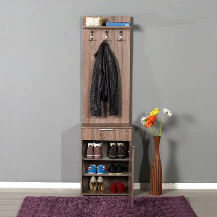Hallstand & Shoe Cabinet W/ One Drawer & Door Latte PRT