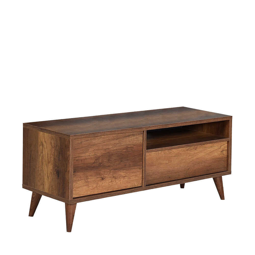 Retro Tv Stand W/ One Drawer & One Section Oslo Walnut TVR