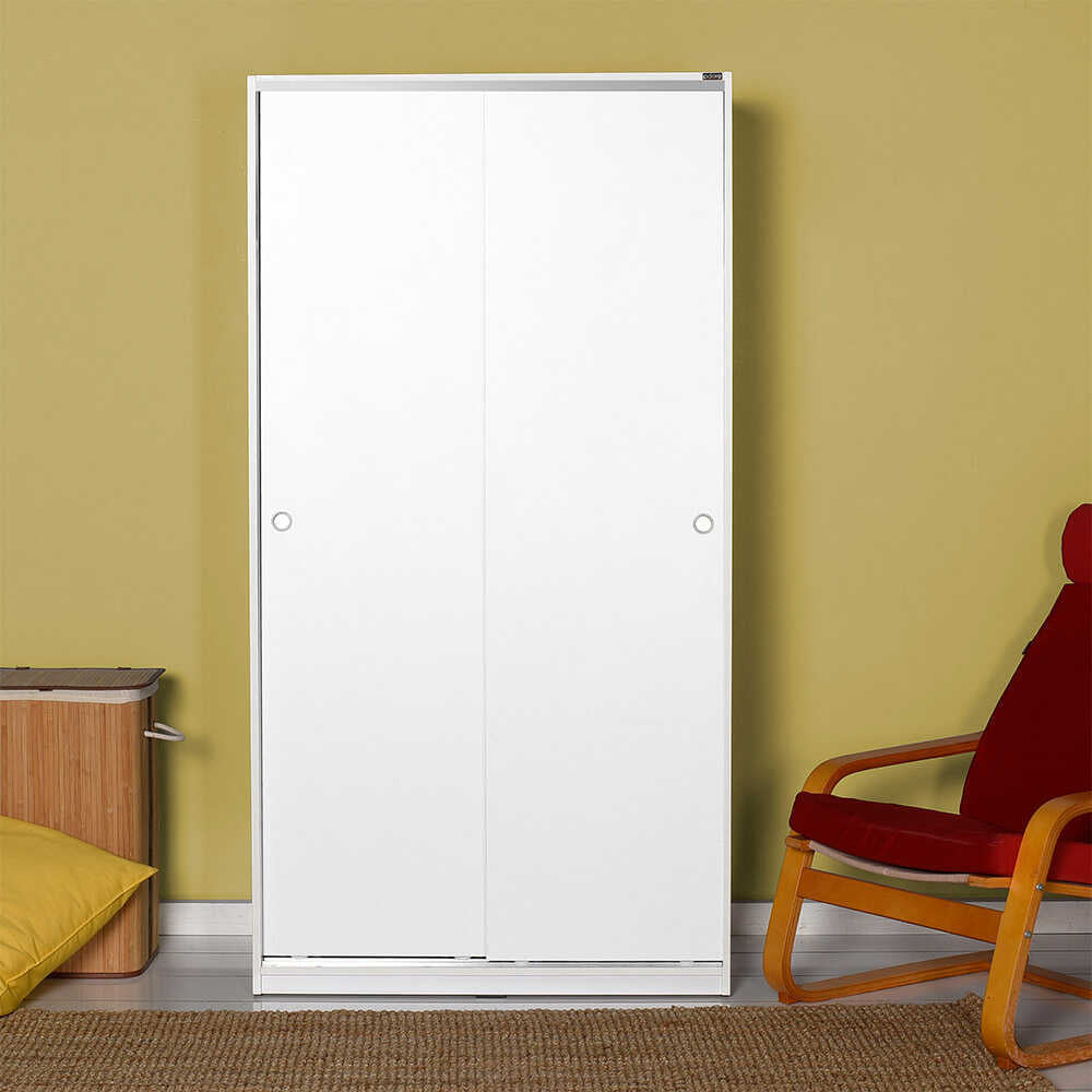 Wardrobe W/ Two Sliding Doors White SWD