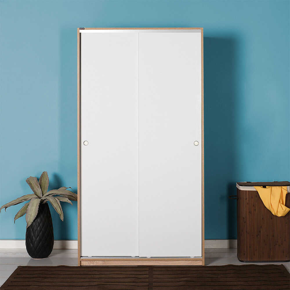 Wardrobe W/ Two Sliding Doors Sonoma & White SWD